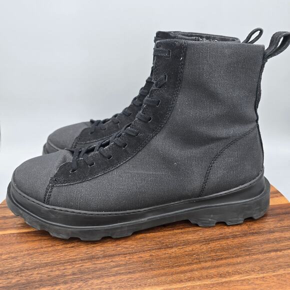 Camper Brutus Boots Mens 13 46 Black Lace Up Lug Sole Casual Ankle Side Zip main image 9